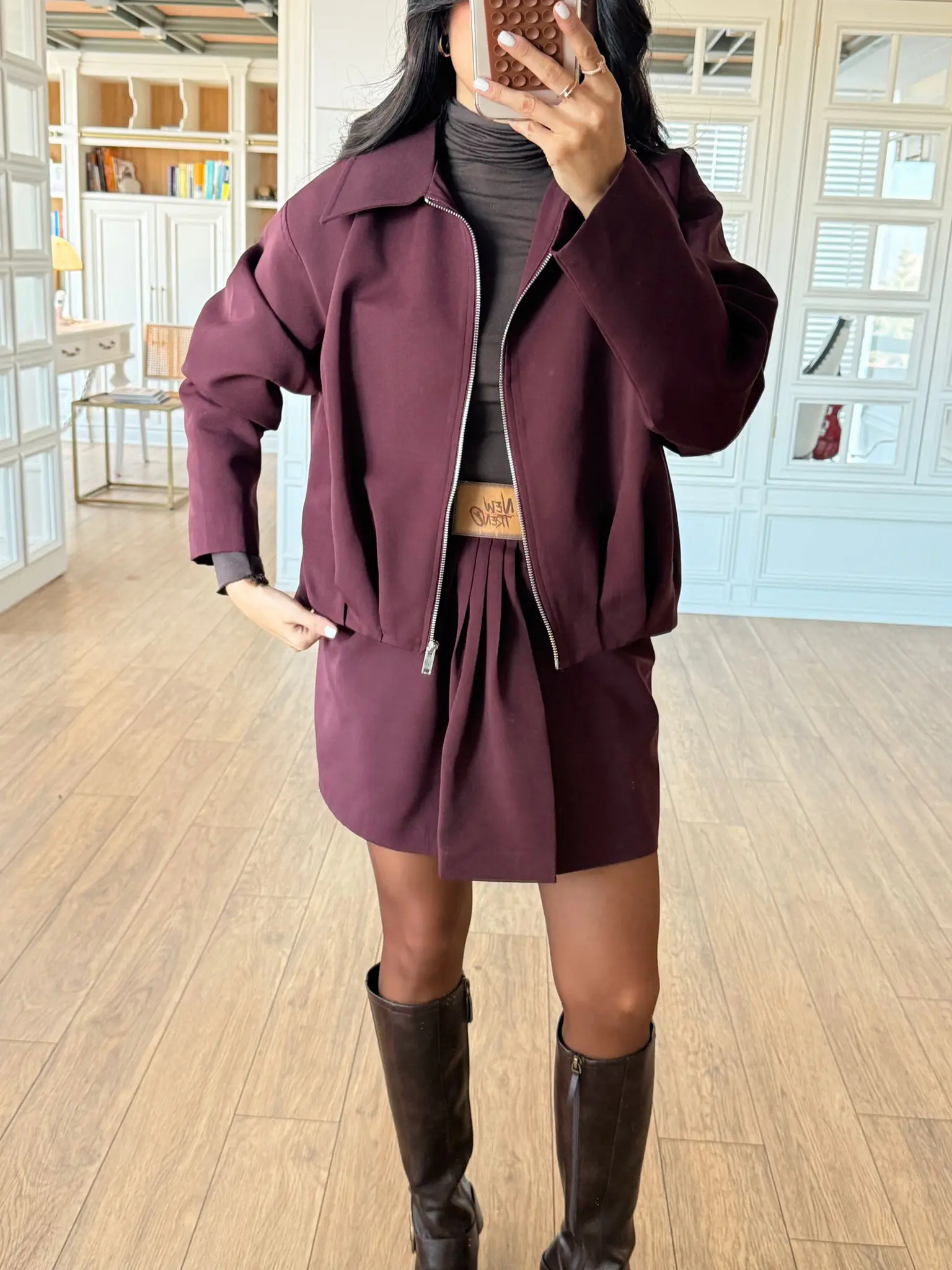 Ocena New Trena Bel Pensli Fermuarlı Ceket