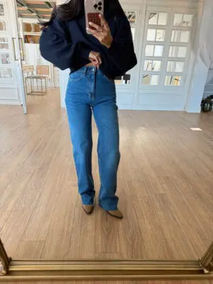 Assist Mavi Yıkamalı Boru Paça Jean