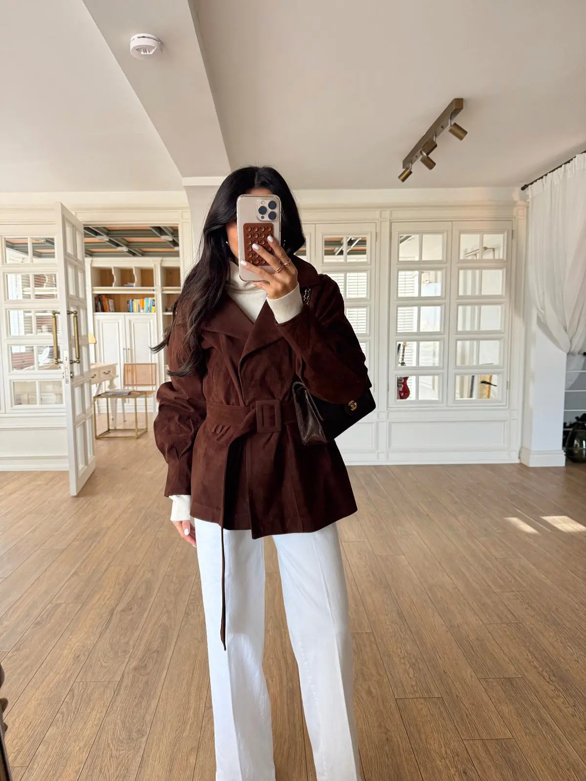 Rikkos Toka Kemer Detaylı Reglan Kol Süet Ceket