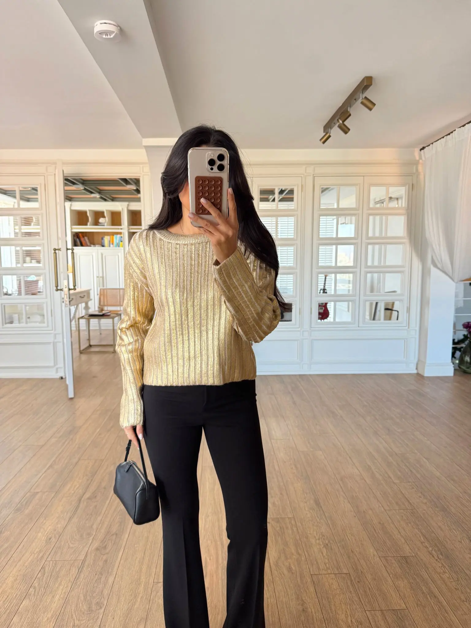 Seusalla Nauha Gold Yansımalı Bisiklet Yaka Triko