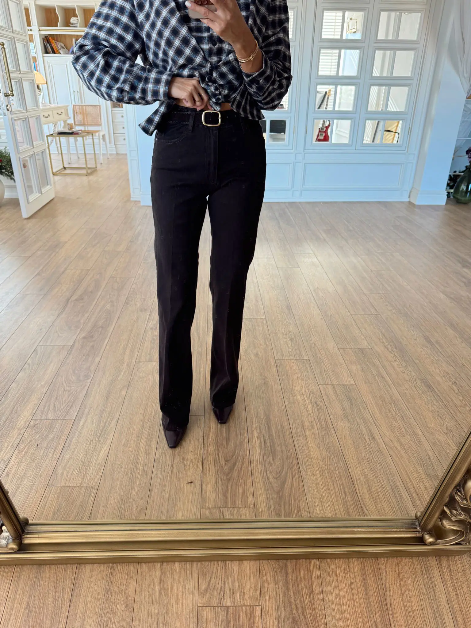 Henna Süet Kemerli Straight Jean - Acı Kahve, 34