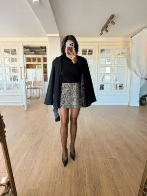 Timsah Desenli Kapaklı Şort Etek