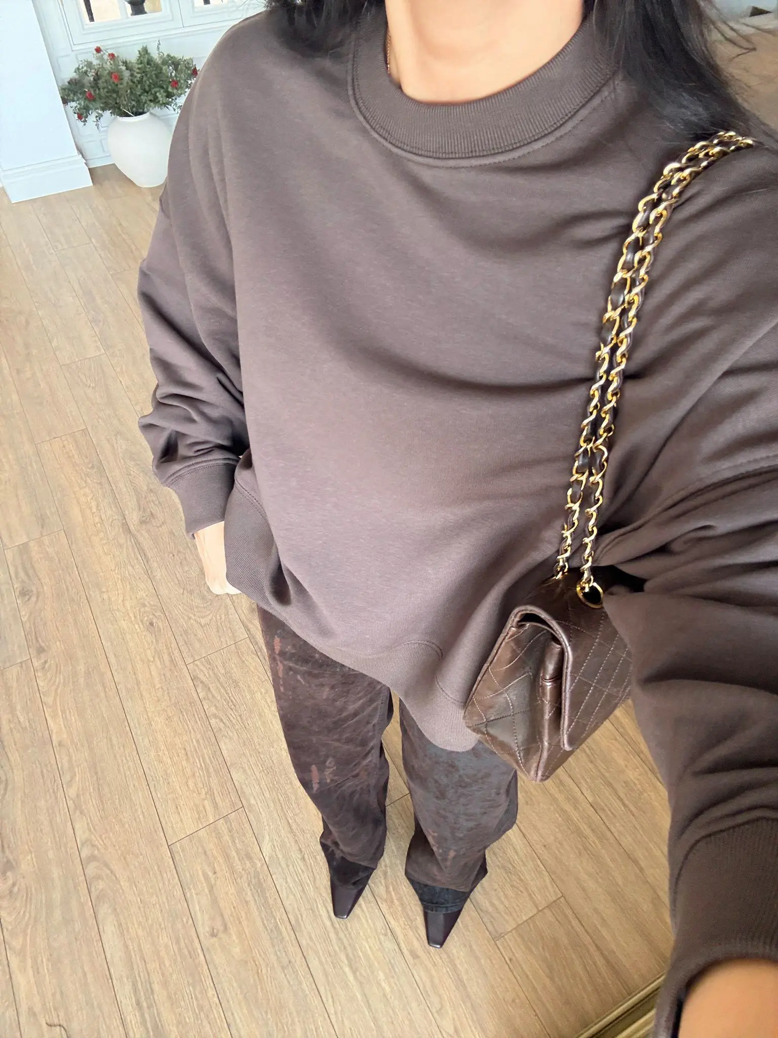 Dalex Bisiklet Yaka Oversize Crop Basic Sweat