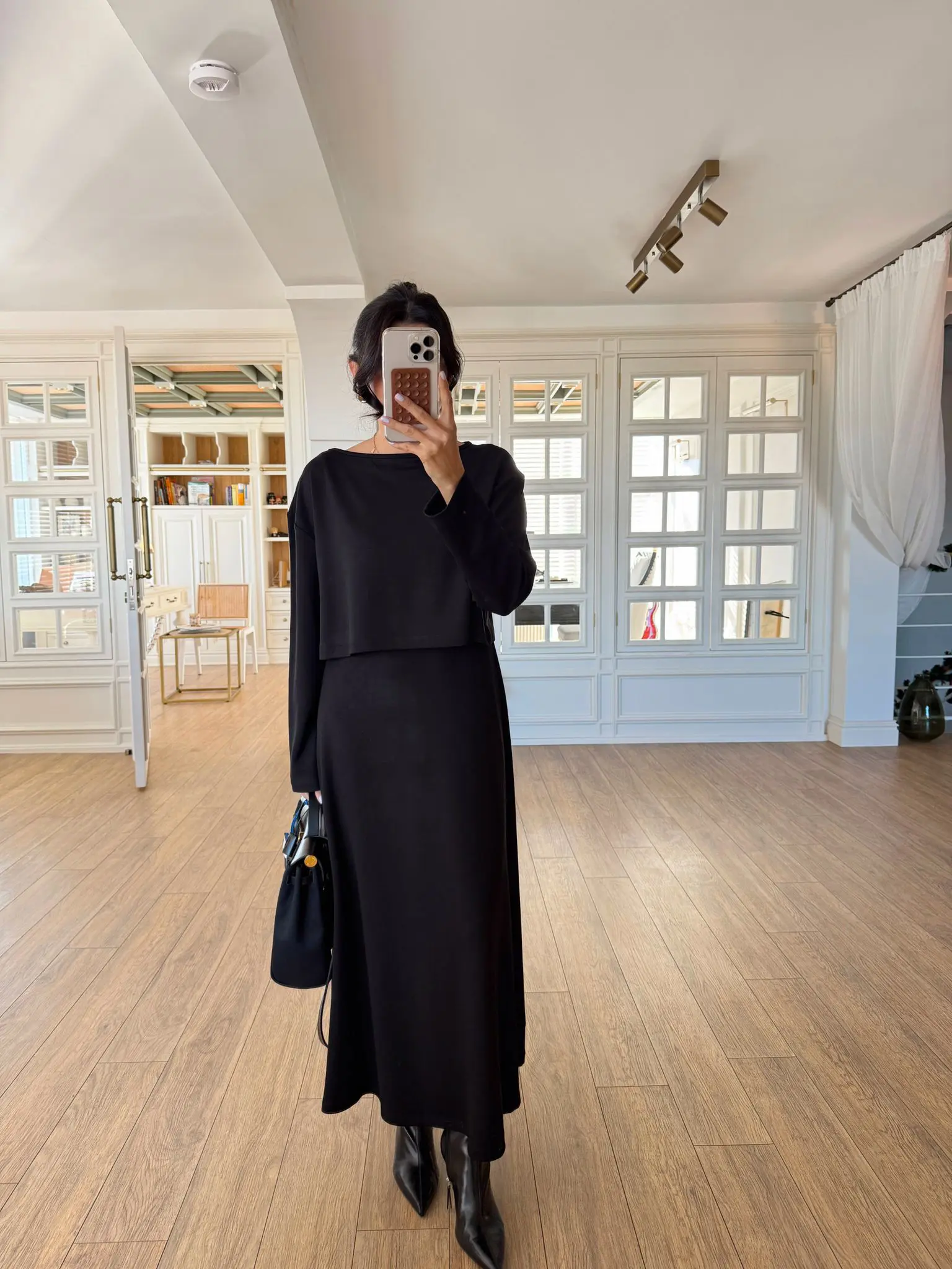 Sopranos Kalın Askılı Midi Boy Elbise-Bluz Takım