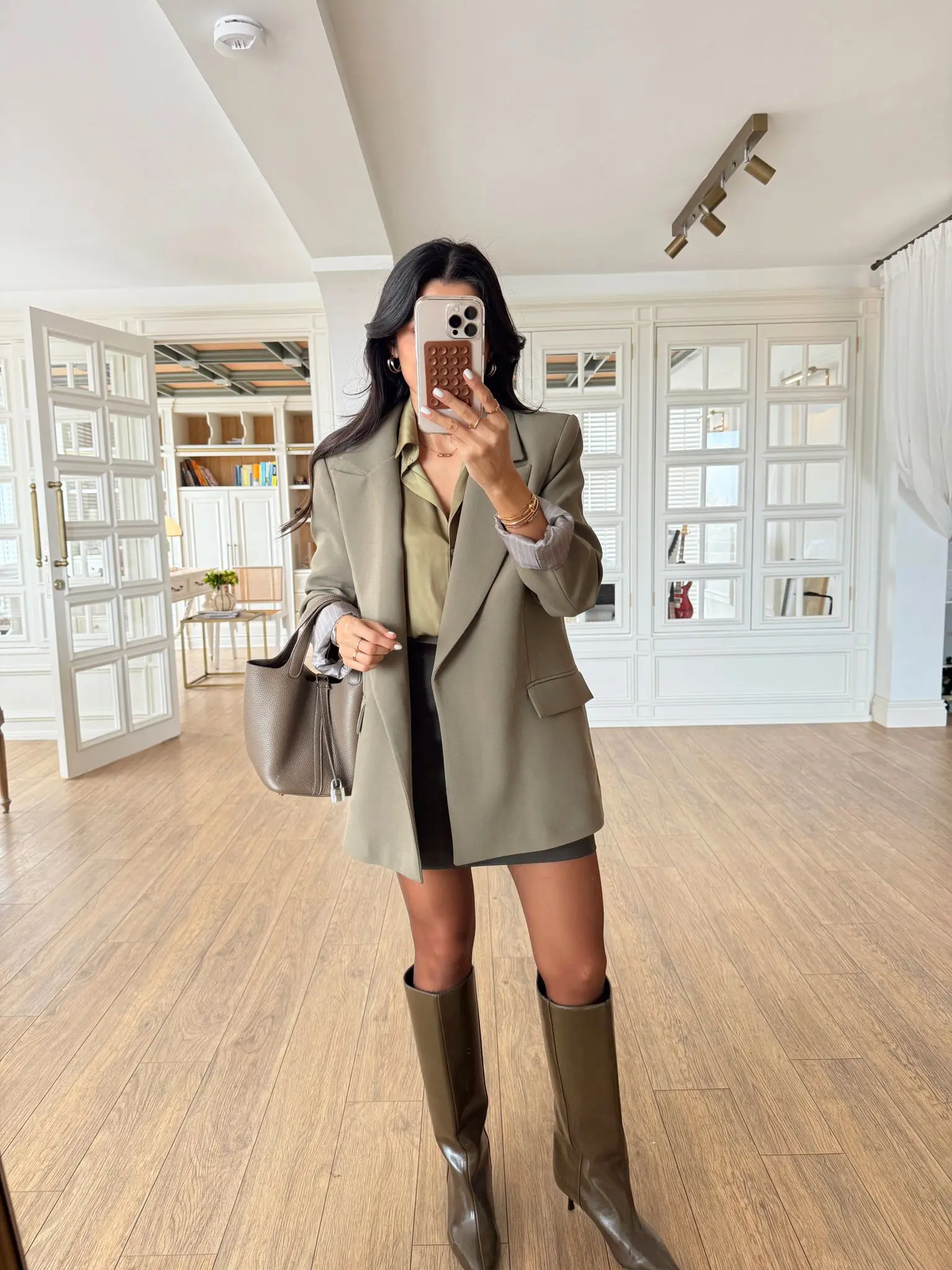 Daldiwon Astarlı Çizgili Blazer Ceket