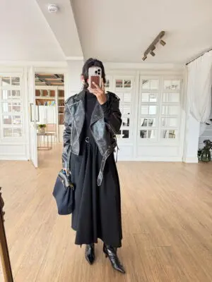 Denmark Özel Seri Siyah Bağcık Detaylı Suni Deri Ceket