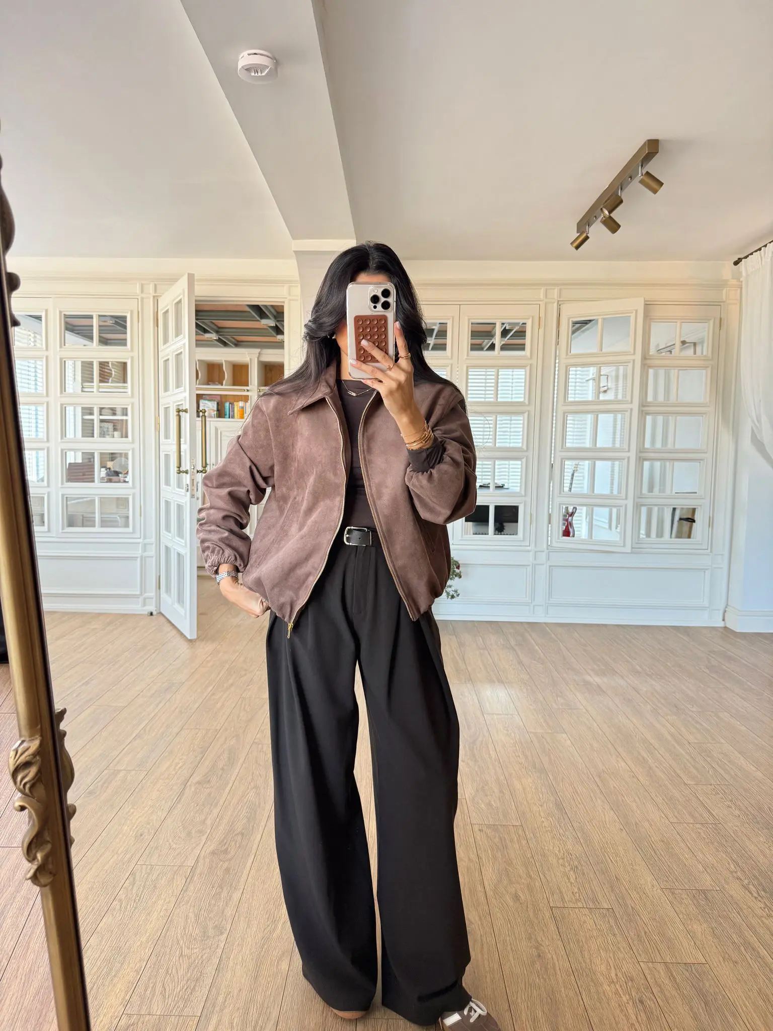 Taric Gold Fermuarlı Süet Bomber Ceket