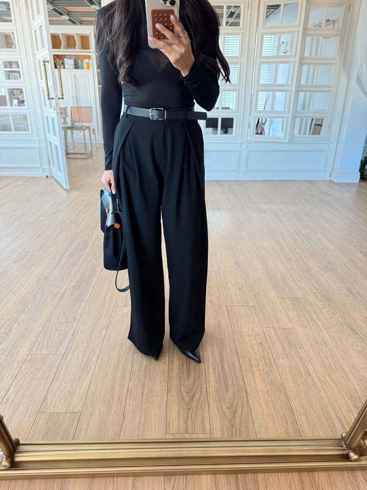 Astrix Beli Pileli Kemerli Yan Cepli Bol Paça Pantolon