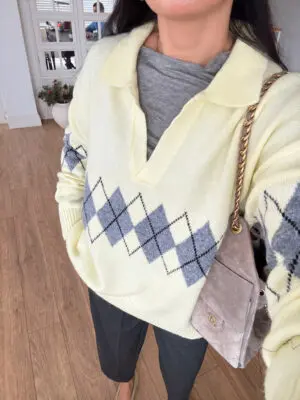 Doming Polo Yaka Baklava Desen Triko