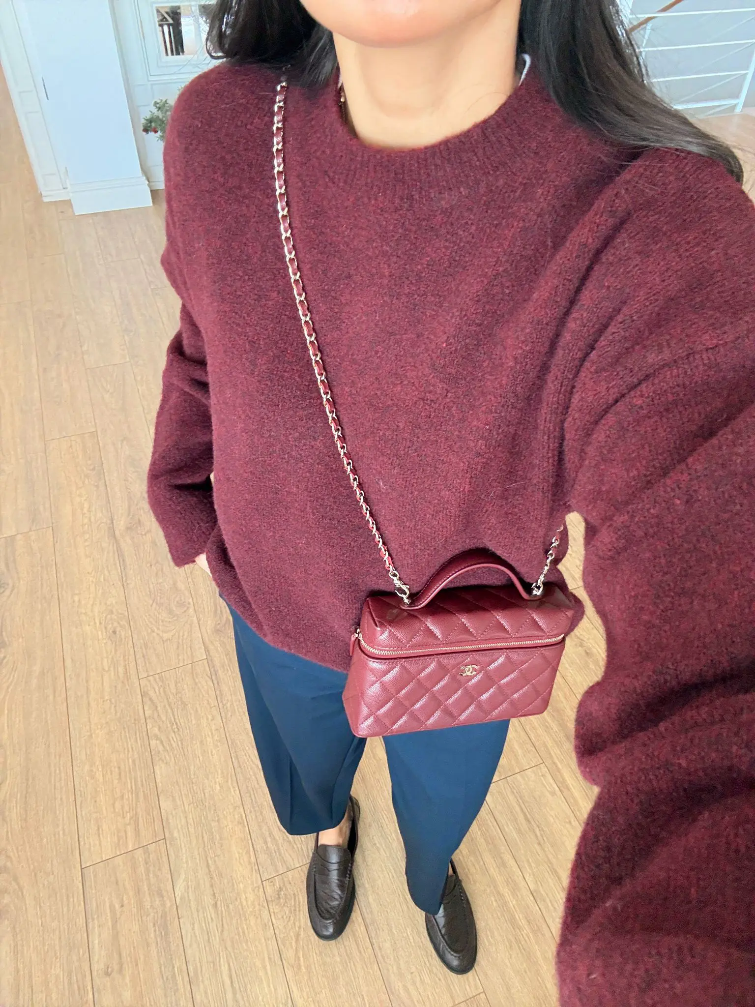 Himons Yumuşak Dokulu Premium Bisiklet Yaka Basic Triko - Mürdüm, Standart