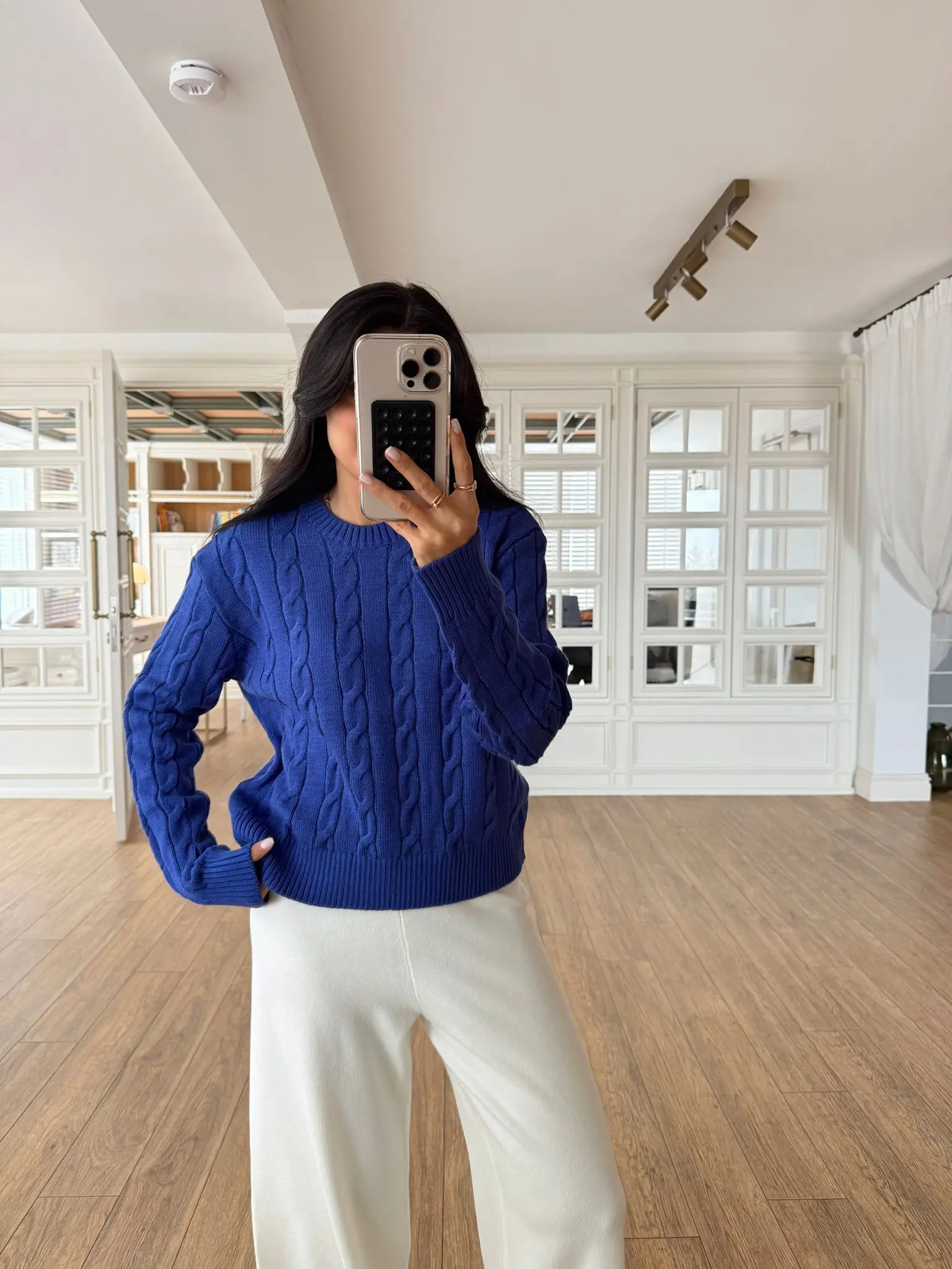 Ohio Saç Örgü Triko - Saks Mavisi, Standart