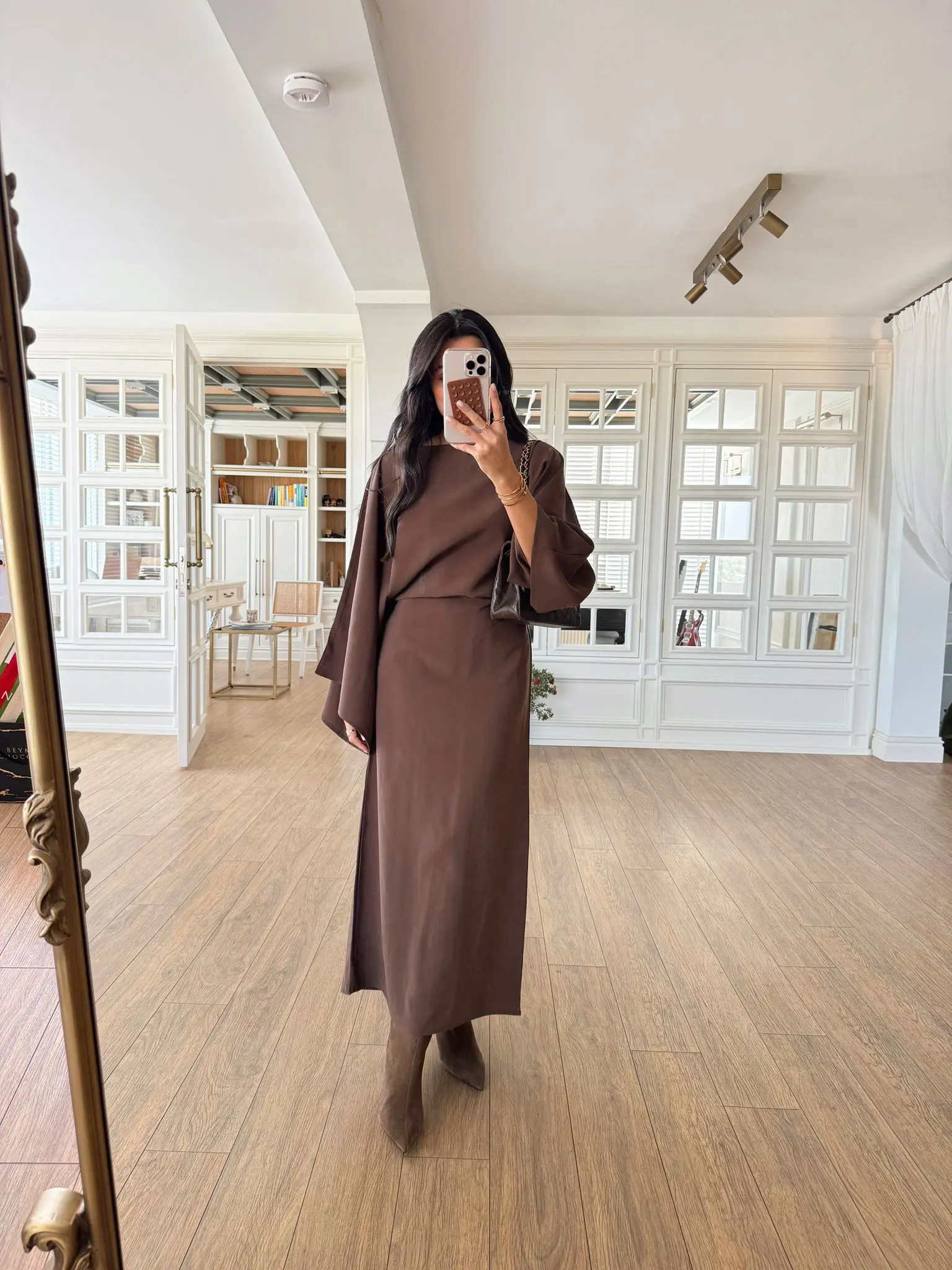 Reddop Yarasa Kol Bel Bağlamalı Maxi Elbise