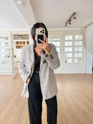 Darius Kazayağı Desen İki Düğmeli Ceket