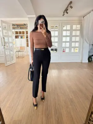 Angelina Siyah Fit Pantolon