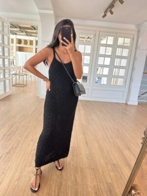 Nuna İp Askılı Örme Elbise