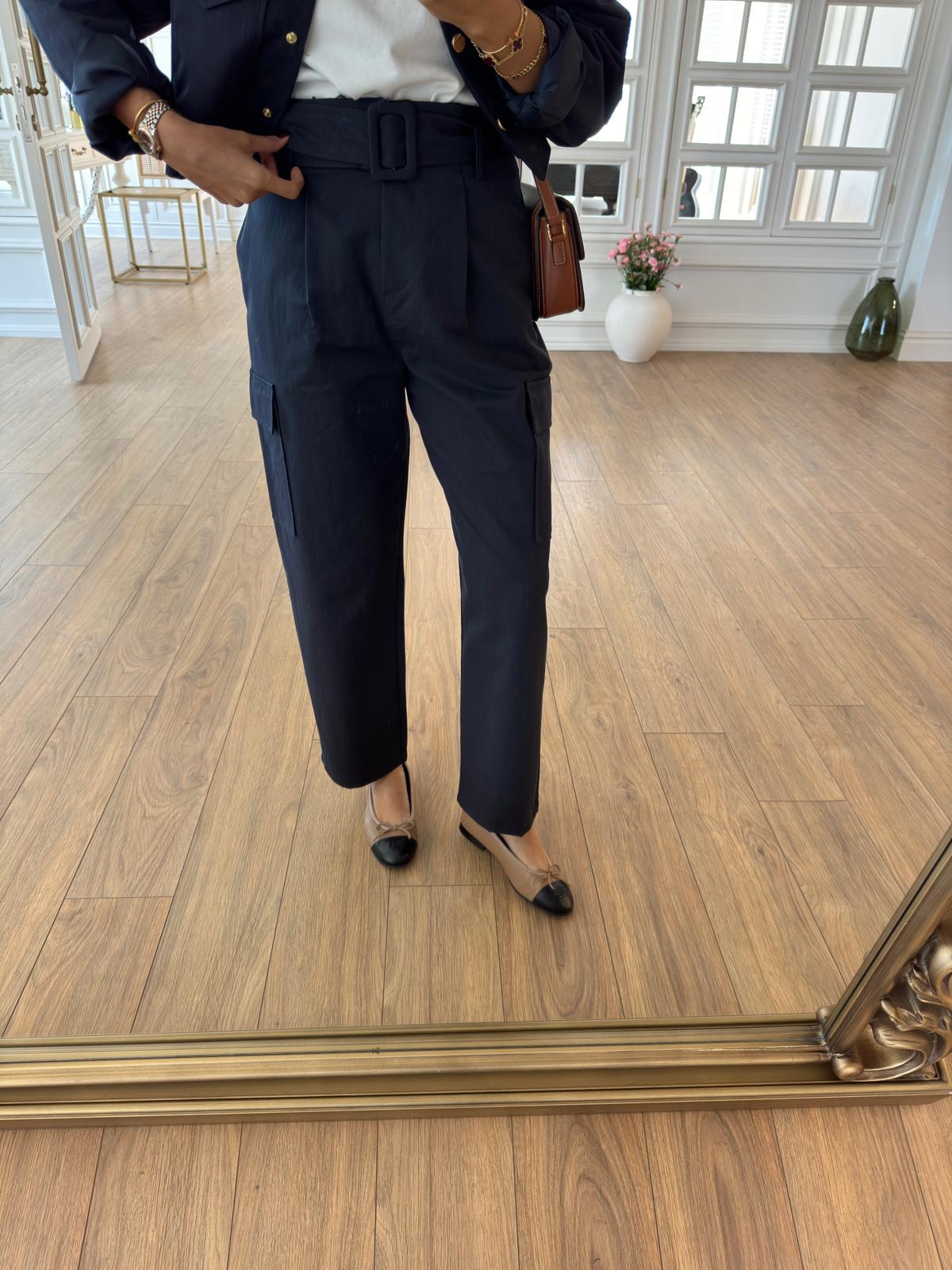 Tossy Kuşaklı Kargo Cepli Kanvas Pantolon