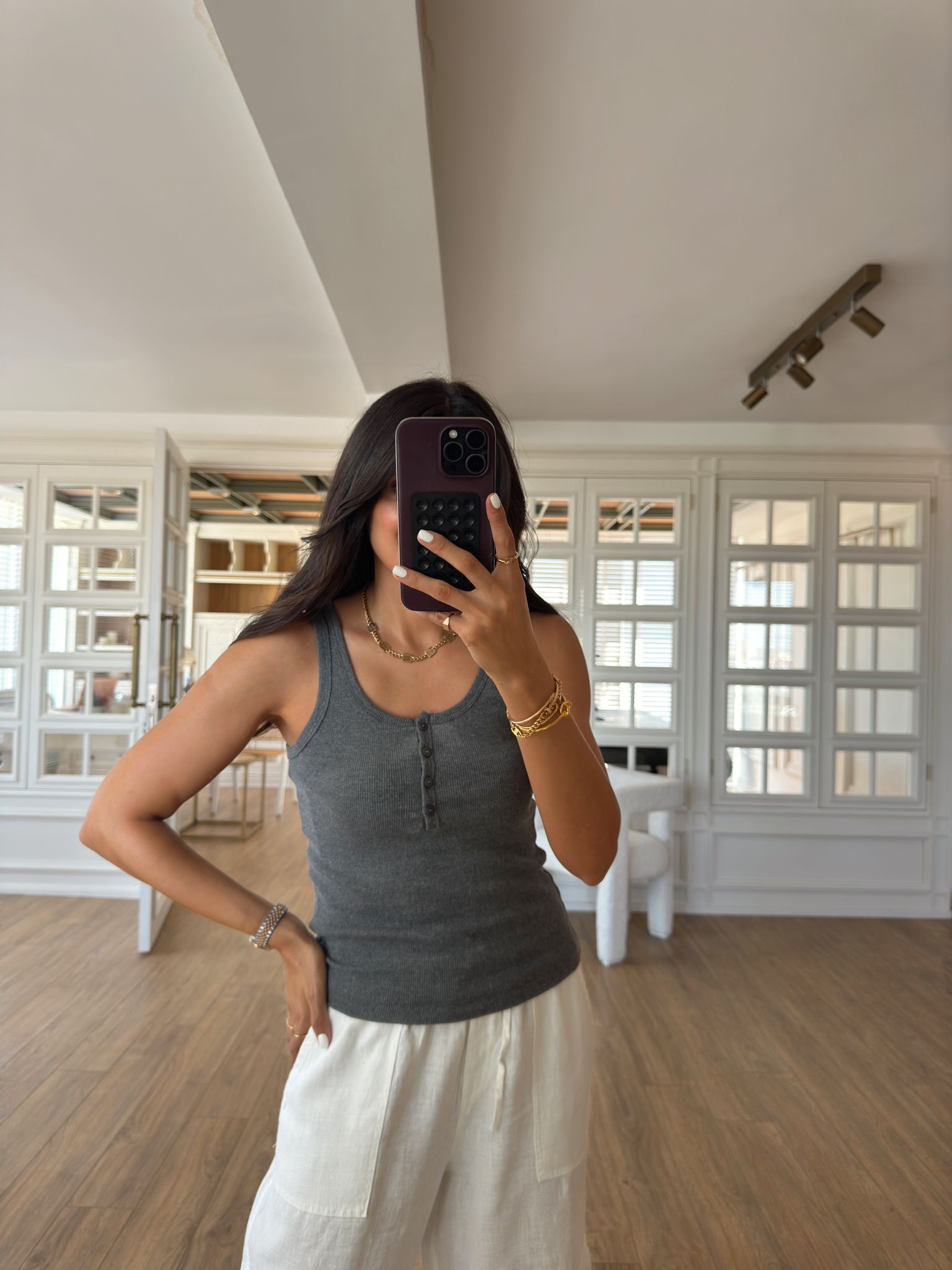 Siriella Qs Önden Düğmeli Askılı Body