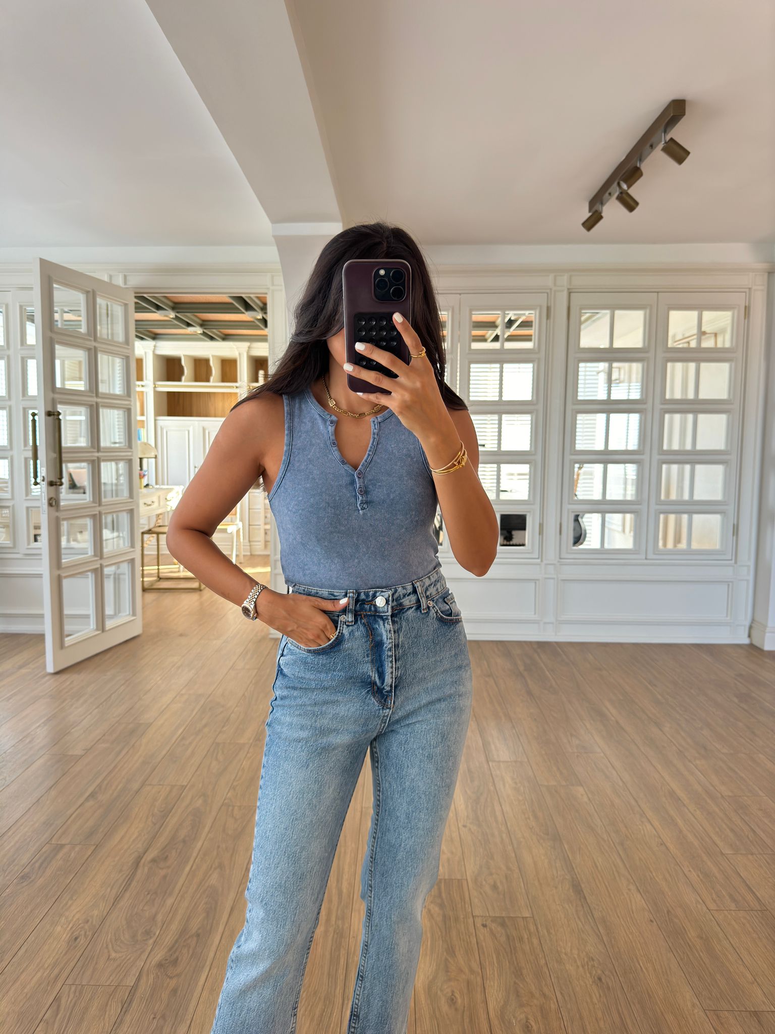 Dilvin Yıkama Efektli Düğmeli Body