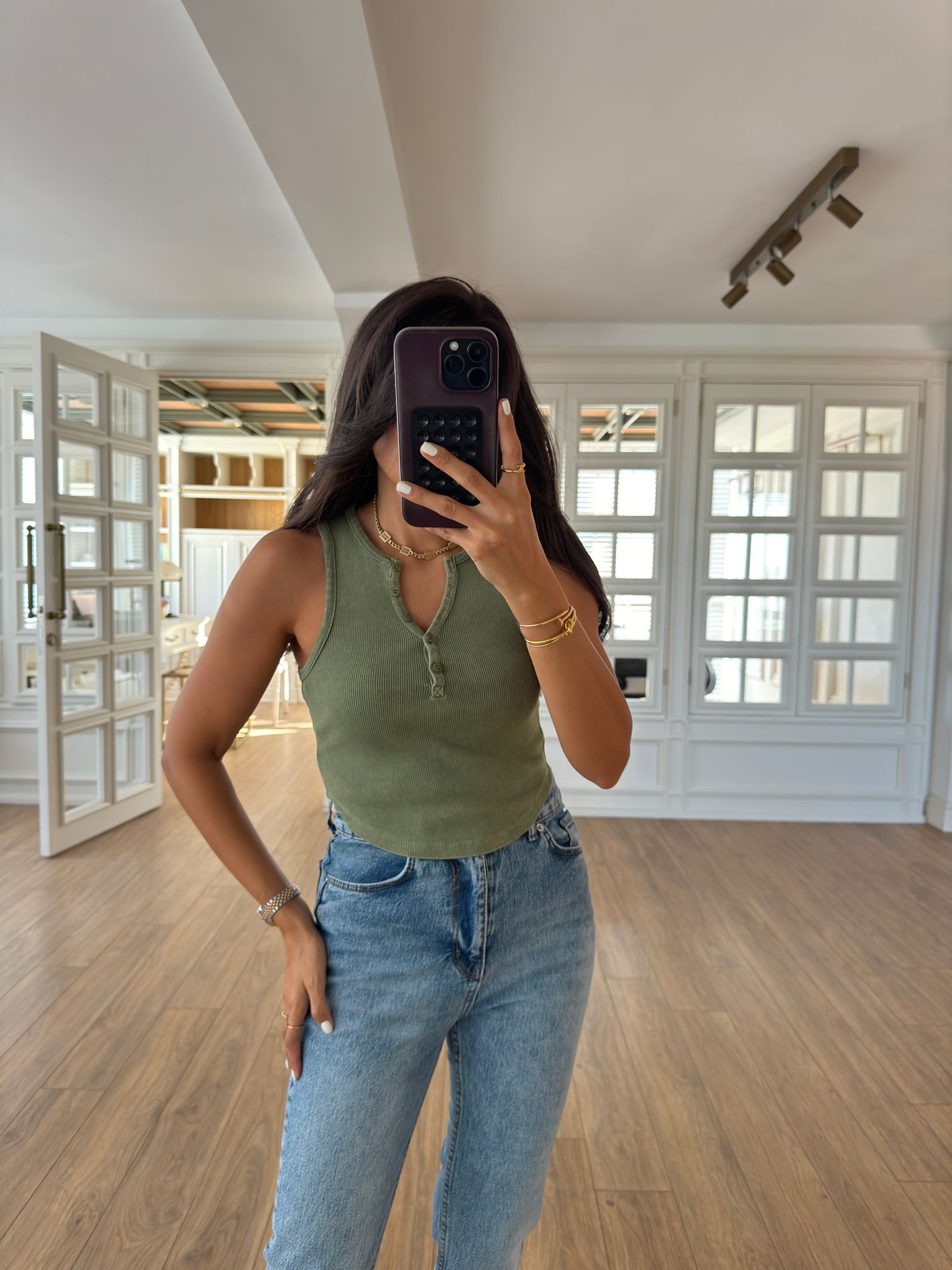 Dilvin Yıkama Efektli Düğmeli Body