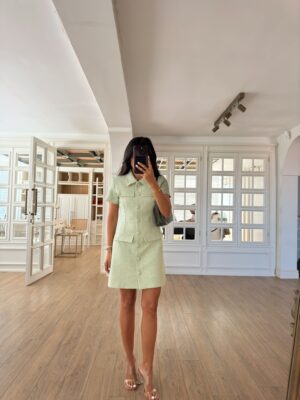 Tüvit Süs Cep Detaylı Premium Mini Elbise