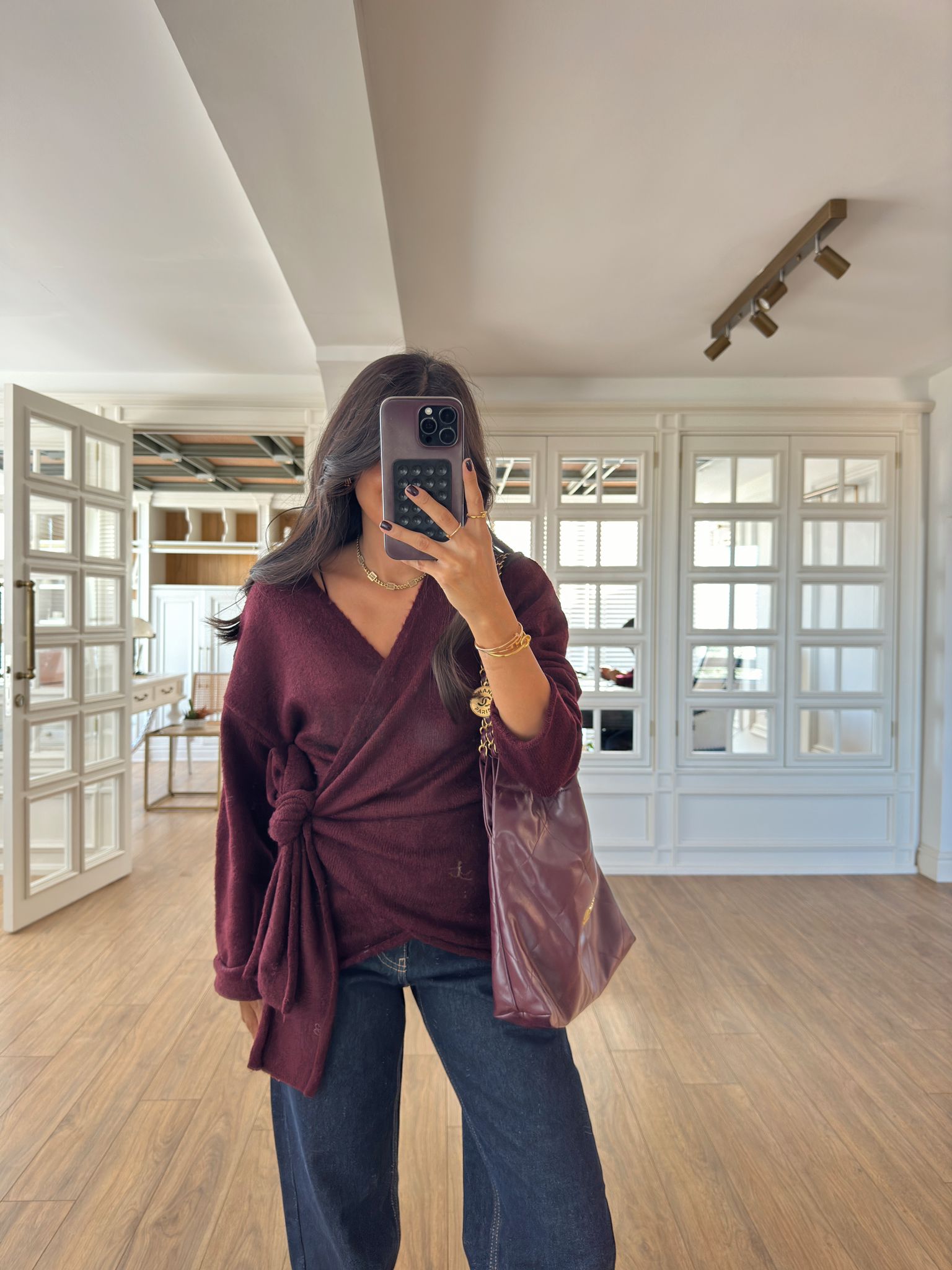 Hangover Yandan Bağlamalı Triko - Bordo, Standart