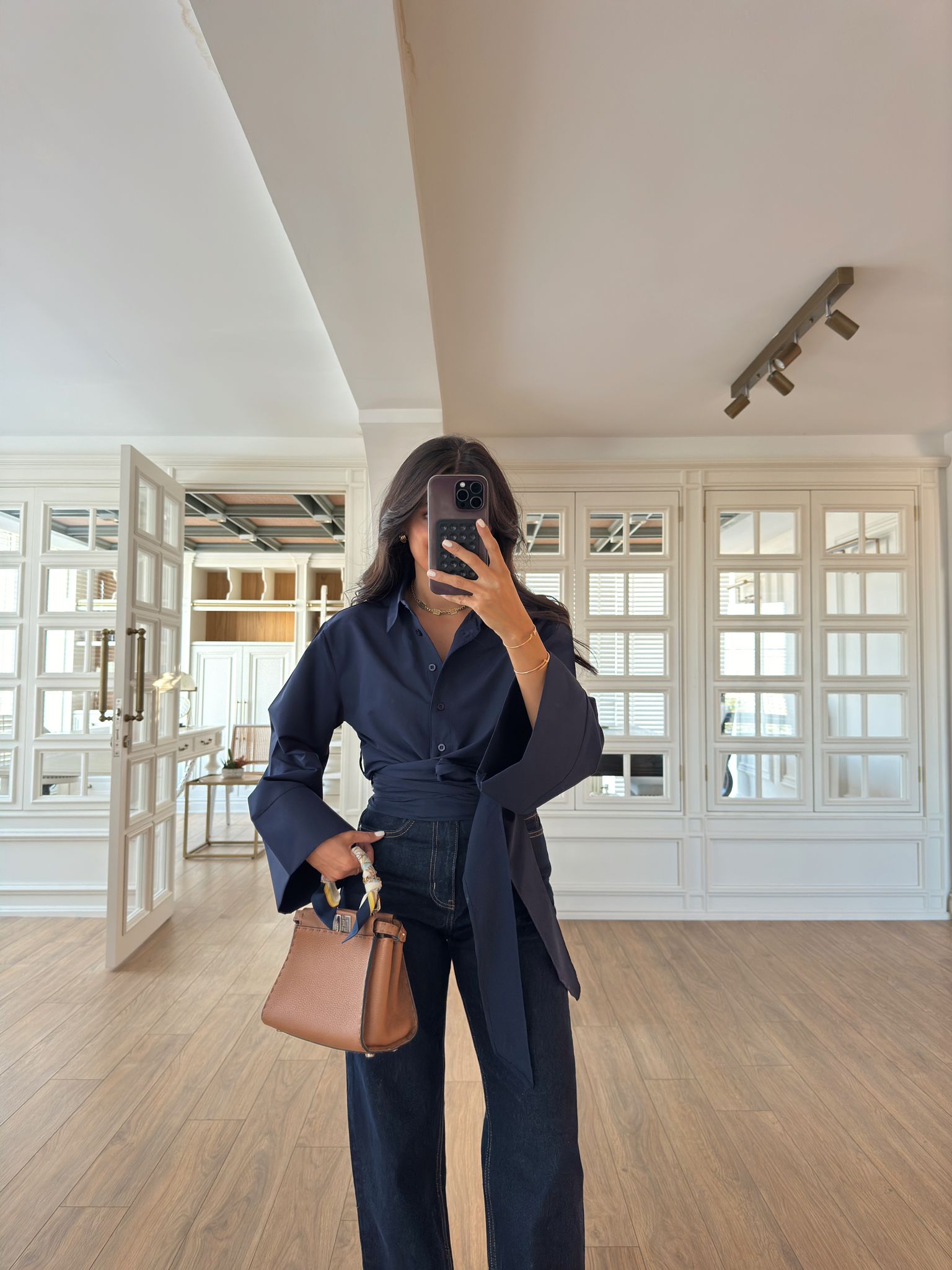 Simago Önden Bağlamalı Crop Gömlek