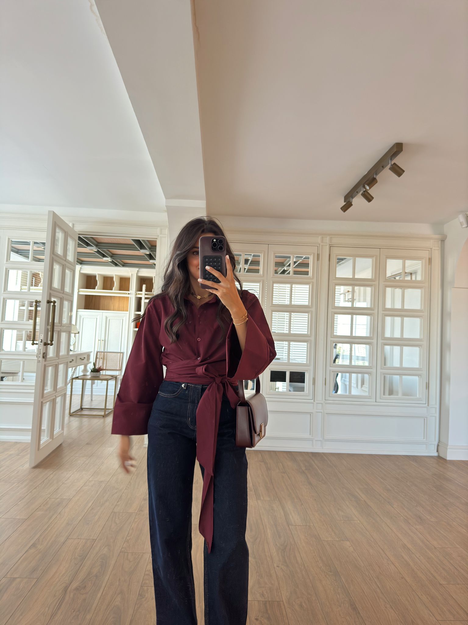 Simago Önden Bağlamalı Crop Gömlek