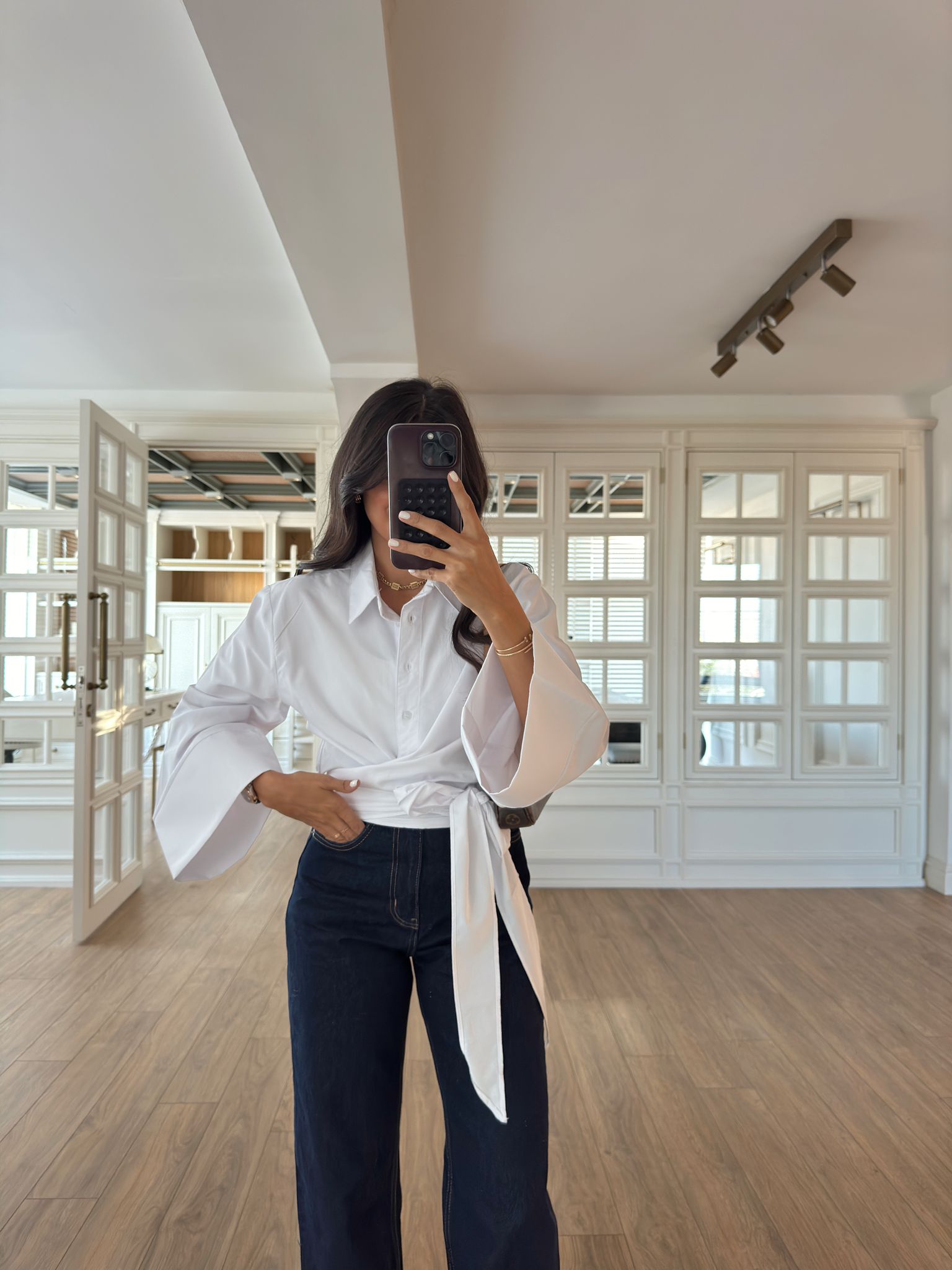 Simago Önden Bağlamalı Crop Gömlek