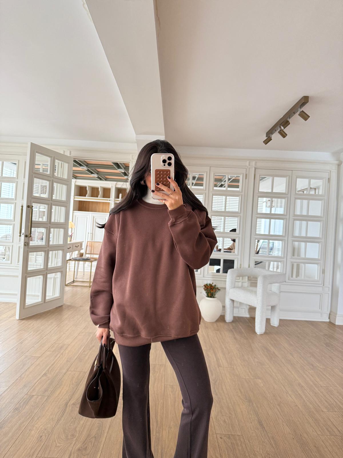 Veylo Bisiklet Yaka İçi Polarlı Basic Sweat