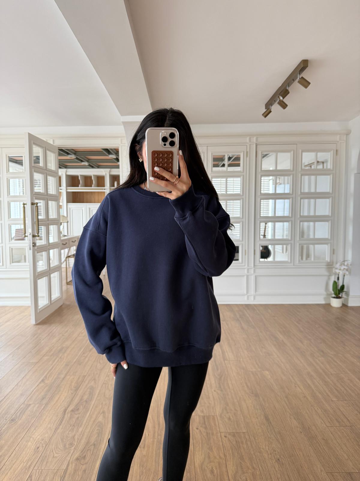 Veylo Bisiklet Yaka İçi Polarlı Basic Sweat