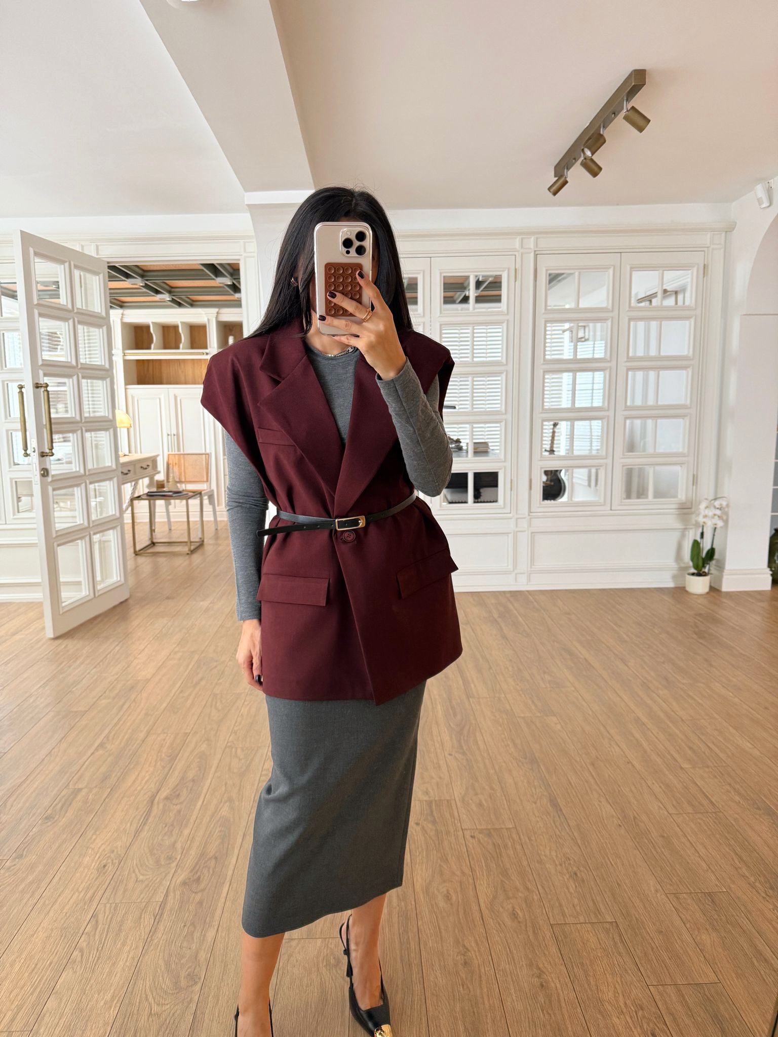 Onohod Kemer Detaylı Oversize Yelek