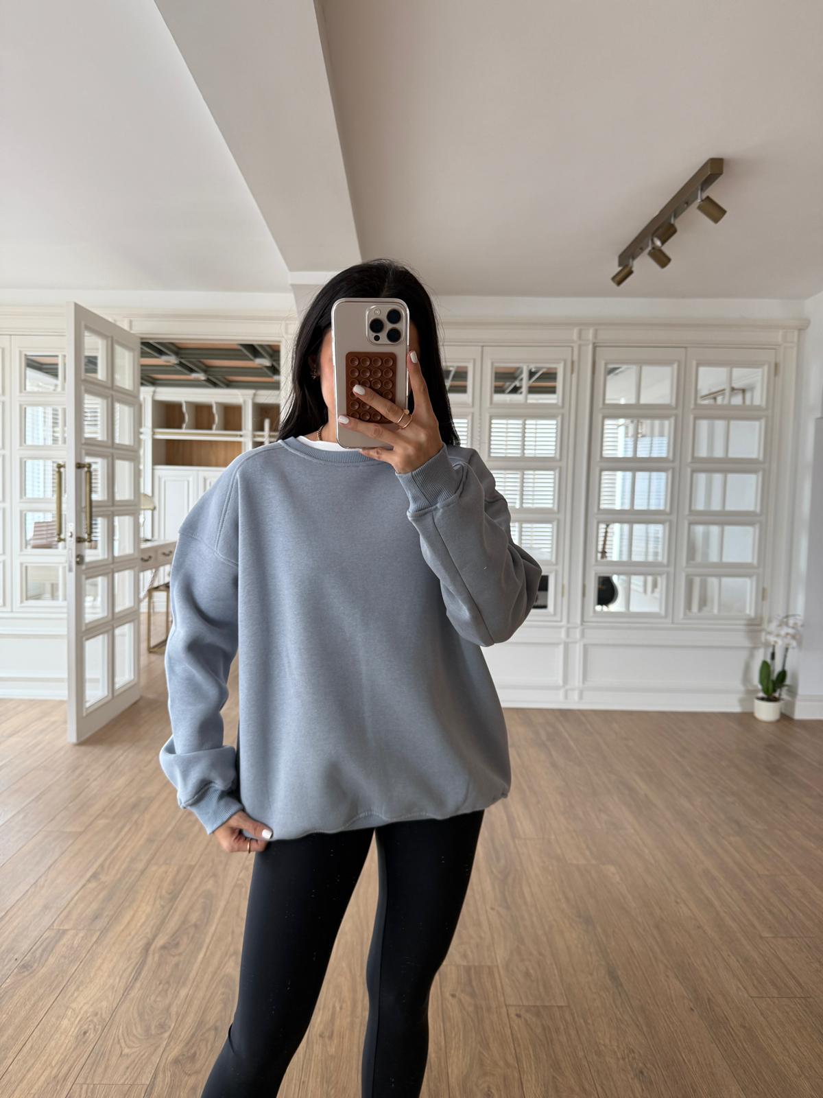 Veylo Bisiklet Yaka İçi Polarlı Basic Sweat