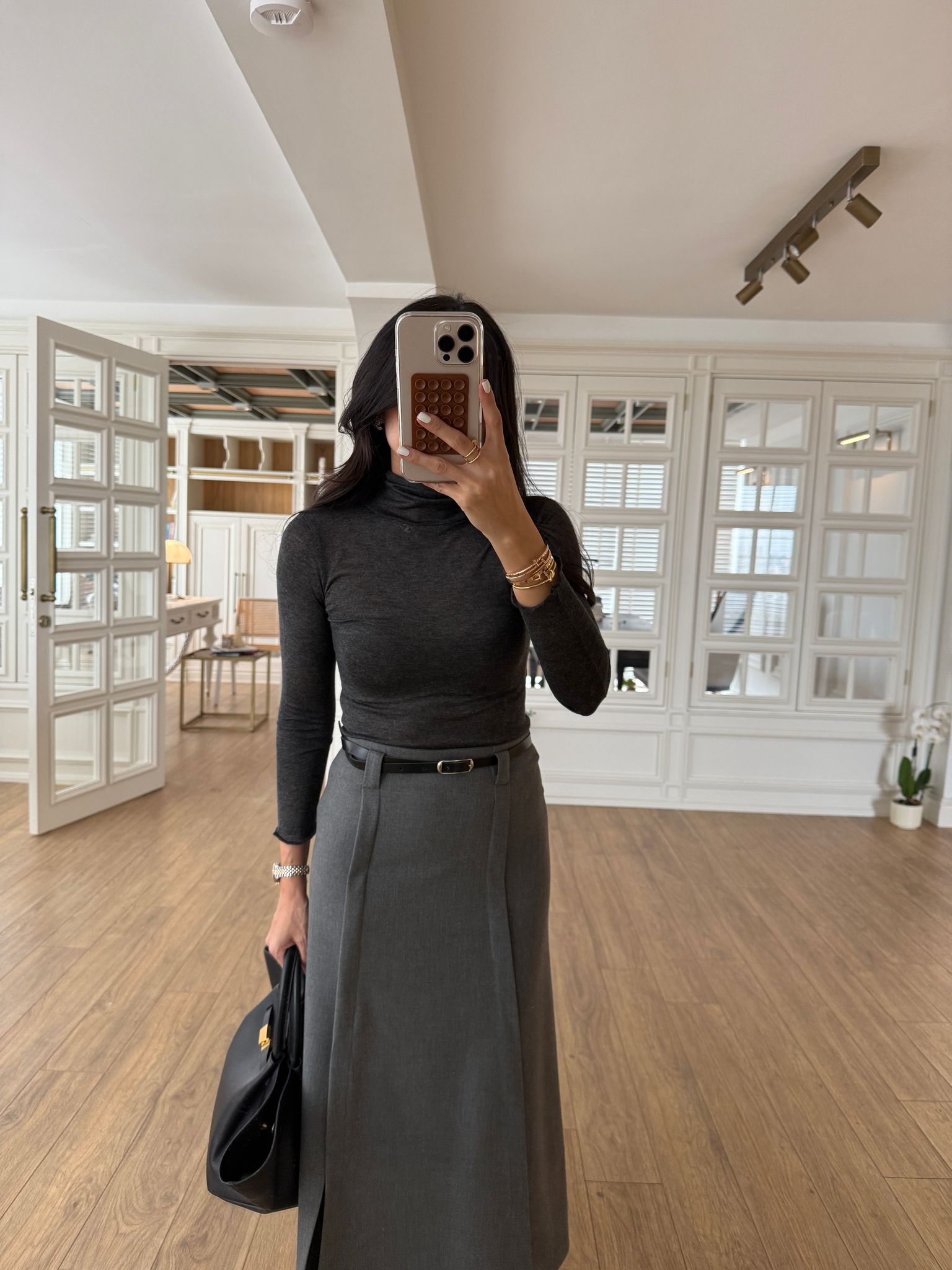 Vita NM Balıkçı Yaka Transparan Bluz - Füme, 34