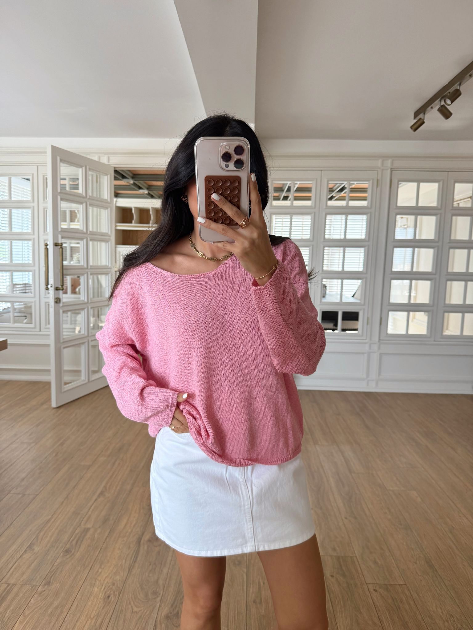 Repino Kayık Yaka Basic Triko - Standart, Pembe