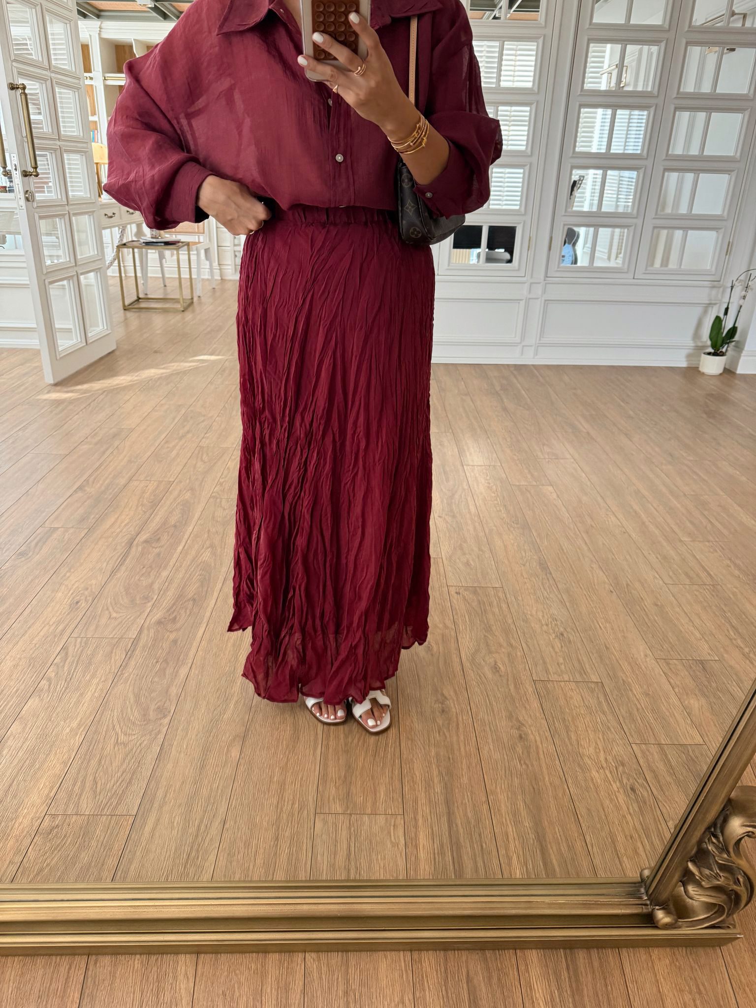 Baseyev İç Astarlı Beli Lastikli Kırışık Etek