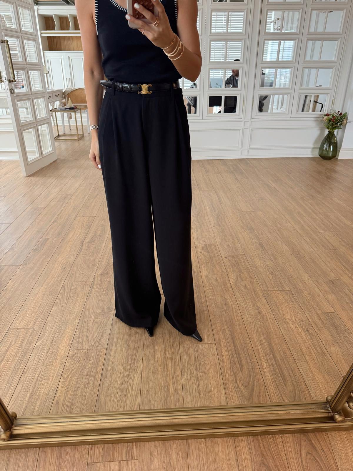 Moldern New Çift Kat Pensli Bol Paça Pantolon - Siyah, 34