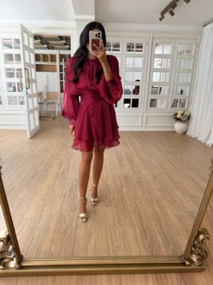 Danielle Parlak Volanlı Mini Elbise
