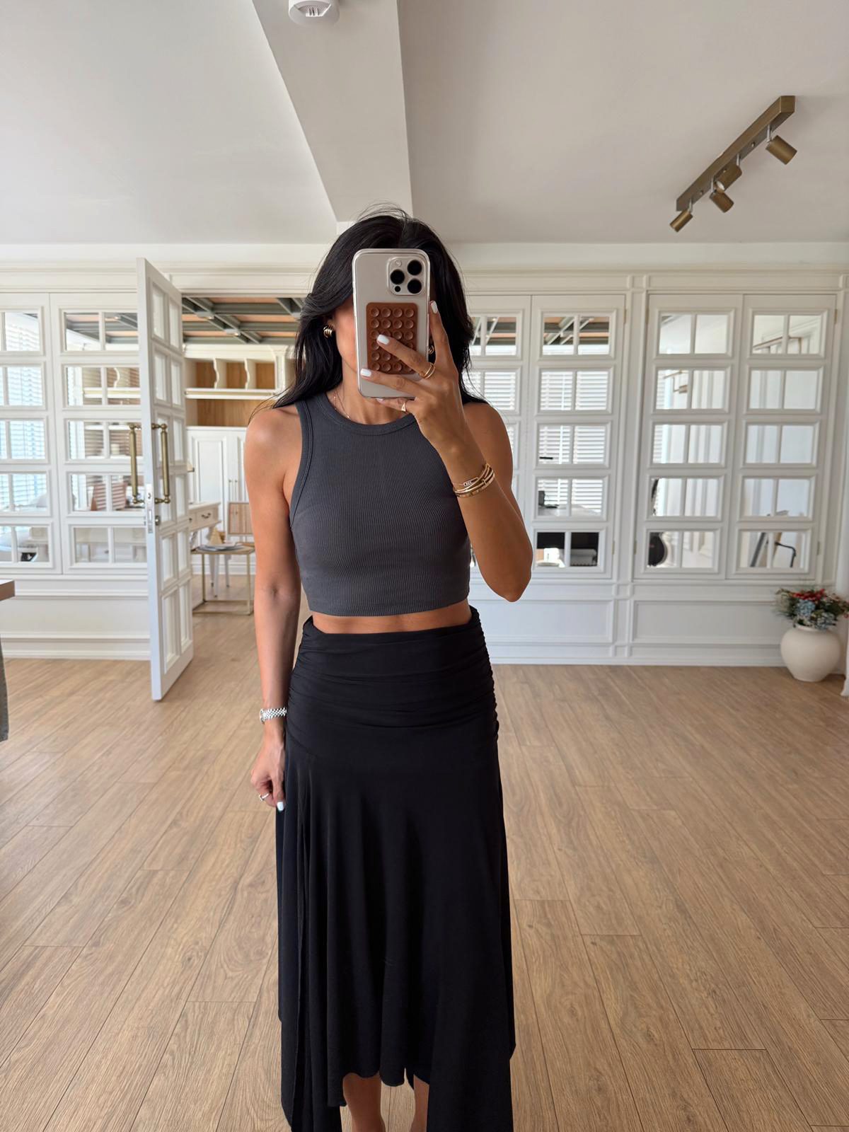 Oriano Dilvin Dikiş Detaylı Crop Top