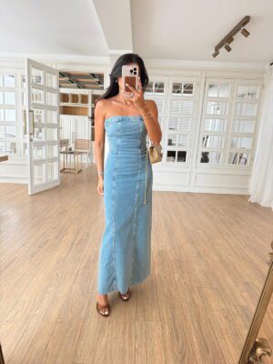 Selly Straplez Jean Elbise