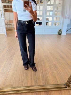 Kylie Poe Antrasit Kapalı Paça Straight Jean