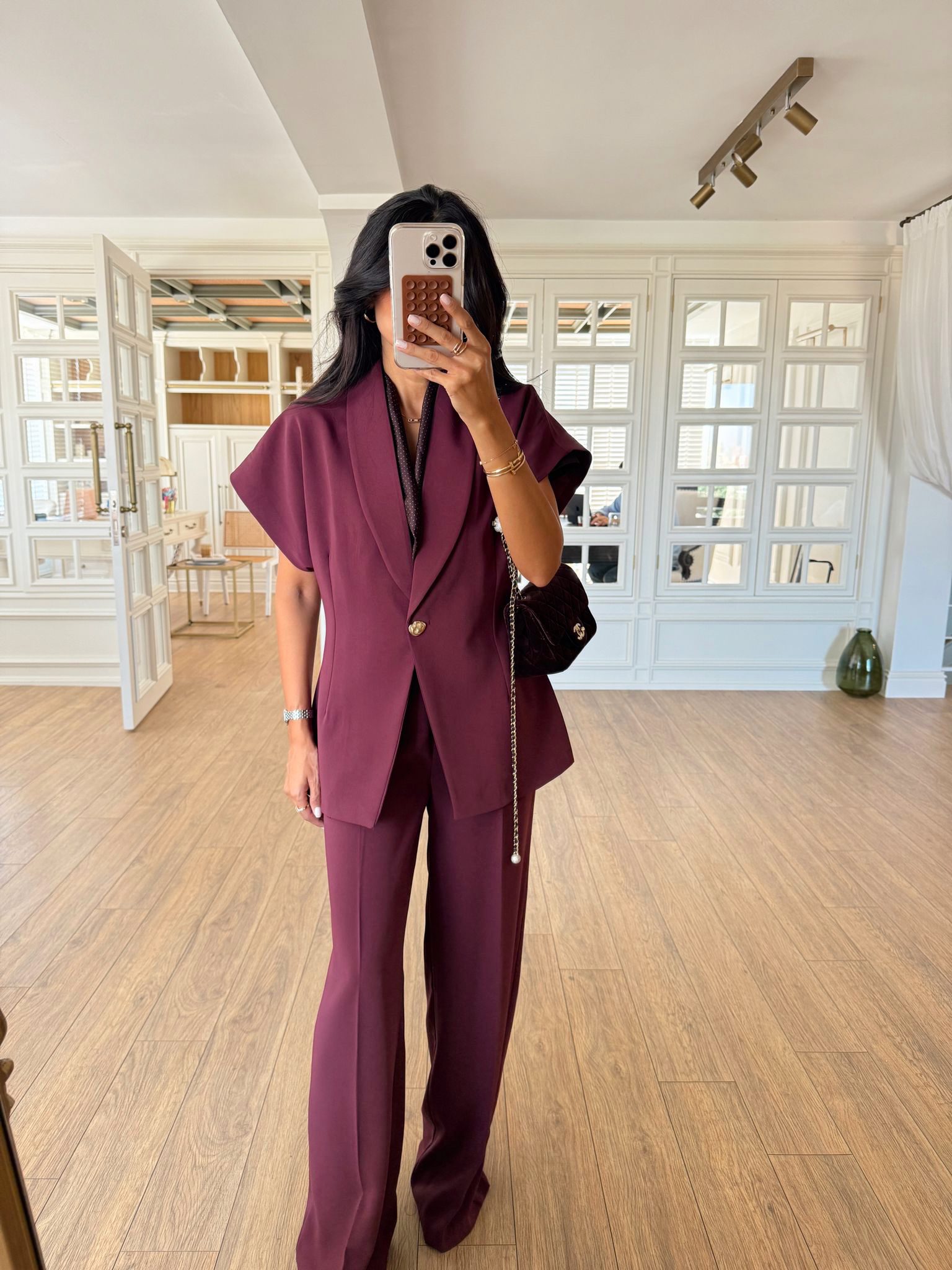 Niga Şal Yaka Tek Düğmeli Yelek-Pantolon Takım