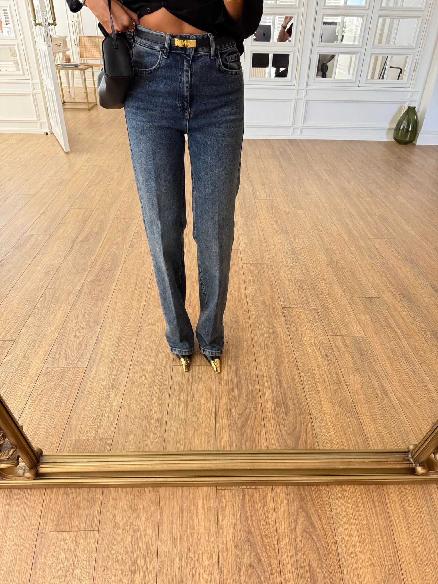 Tastic Düğmeli Boru Paça Jean - Eskitme, 34
