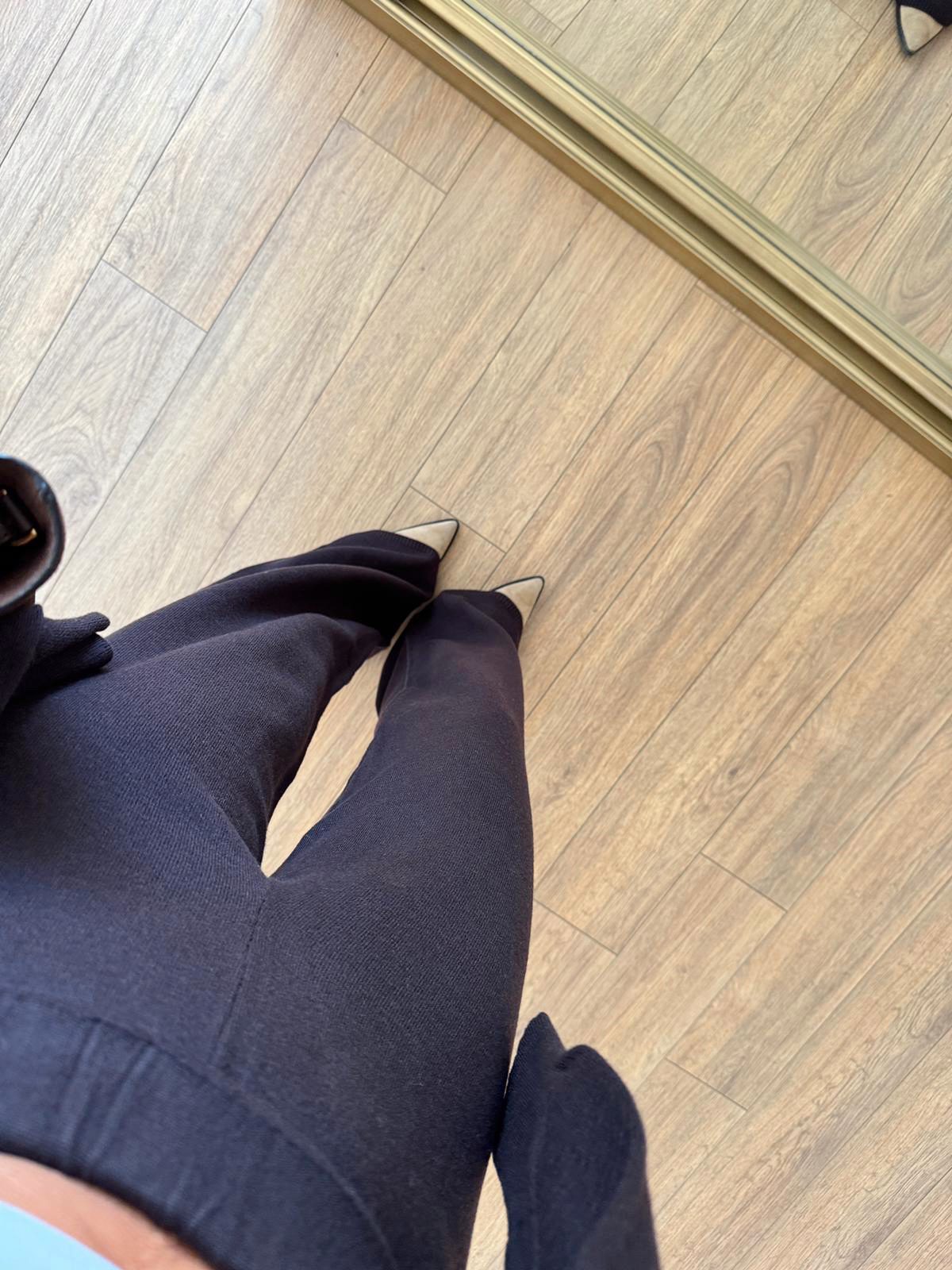 Veyko Beli Lastikli Yünlü Premium Triko Pantolon - Koyu Kahve, Standart