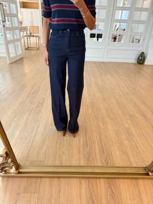 Ospendo Koyu Lacivert Bronz Düğmeli Jean