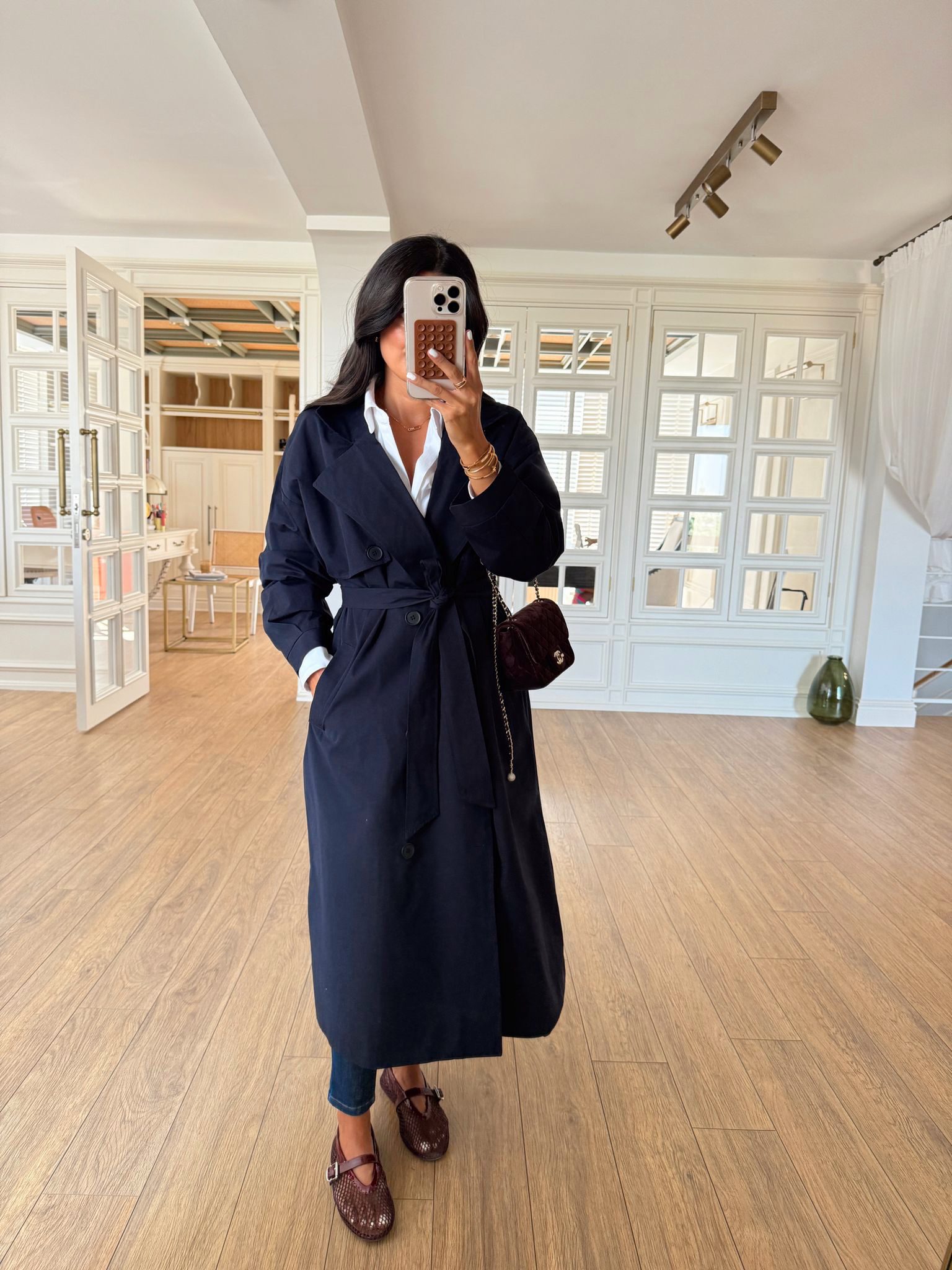 Vento Pelerin Detaylı Kuşaklı Maxi Boy Trençkot