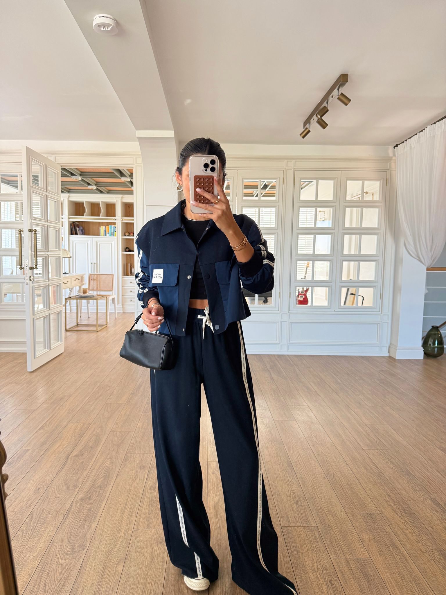 Vintage Natural Baskılı Çift Cepli Ceket