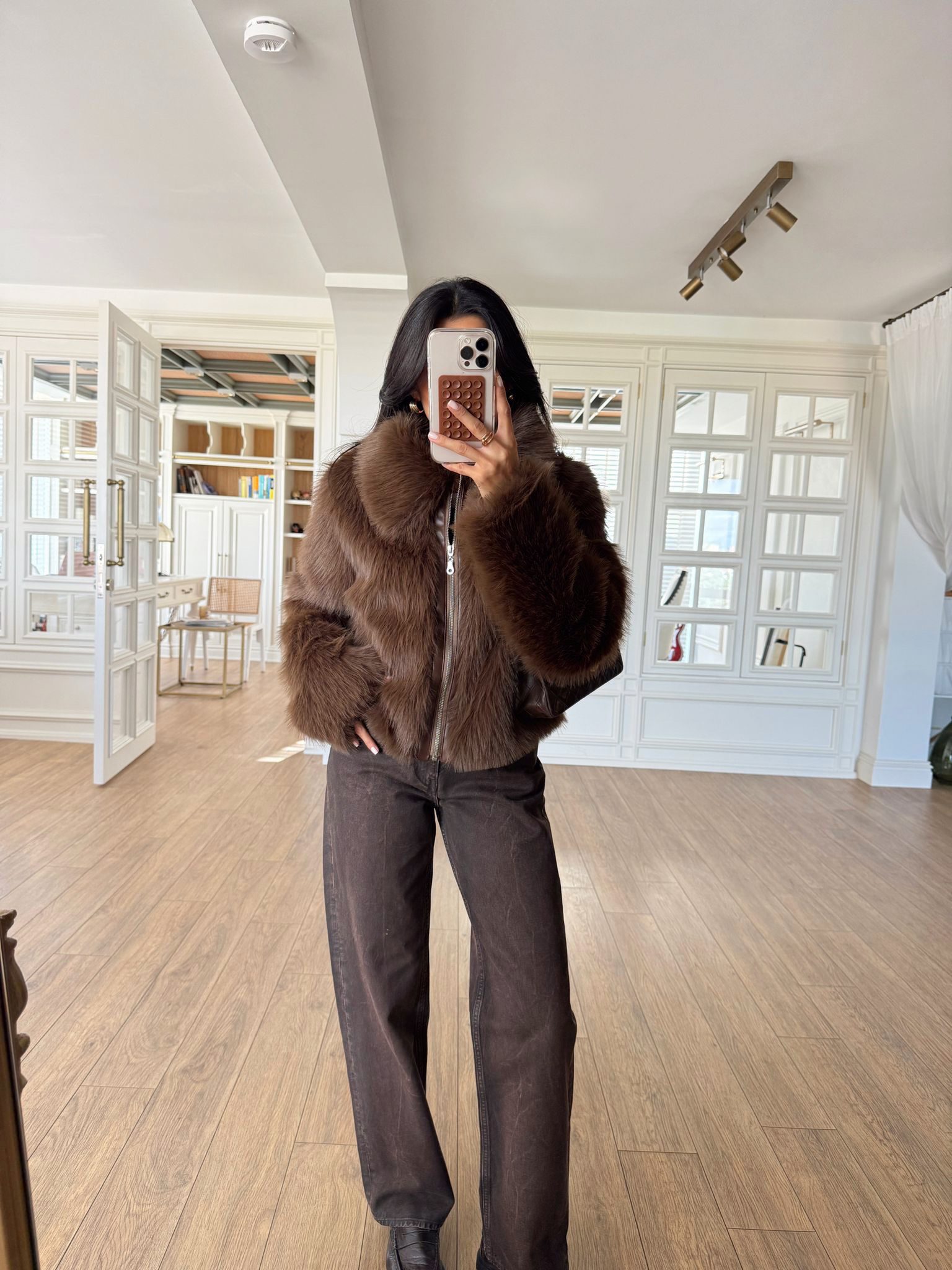 Samantha Fermuarlı Kürk Ceket