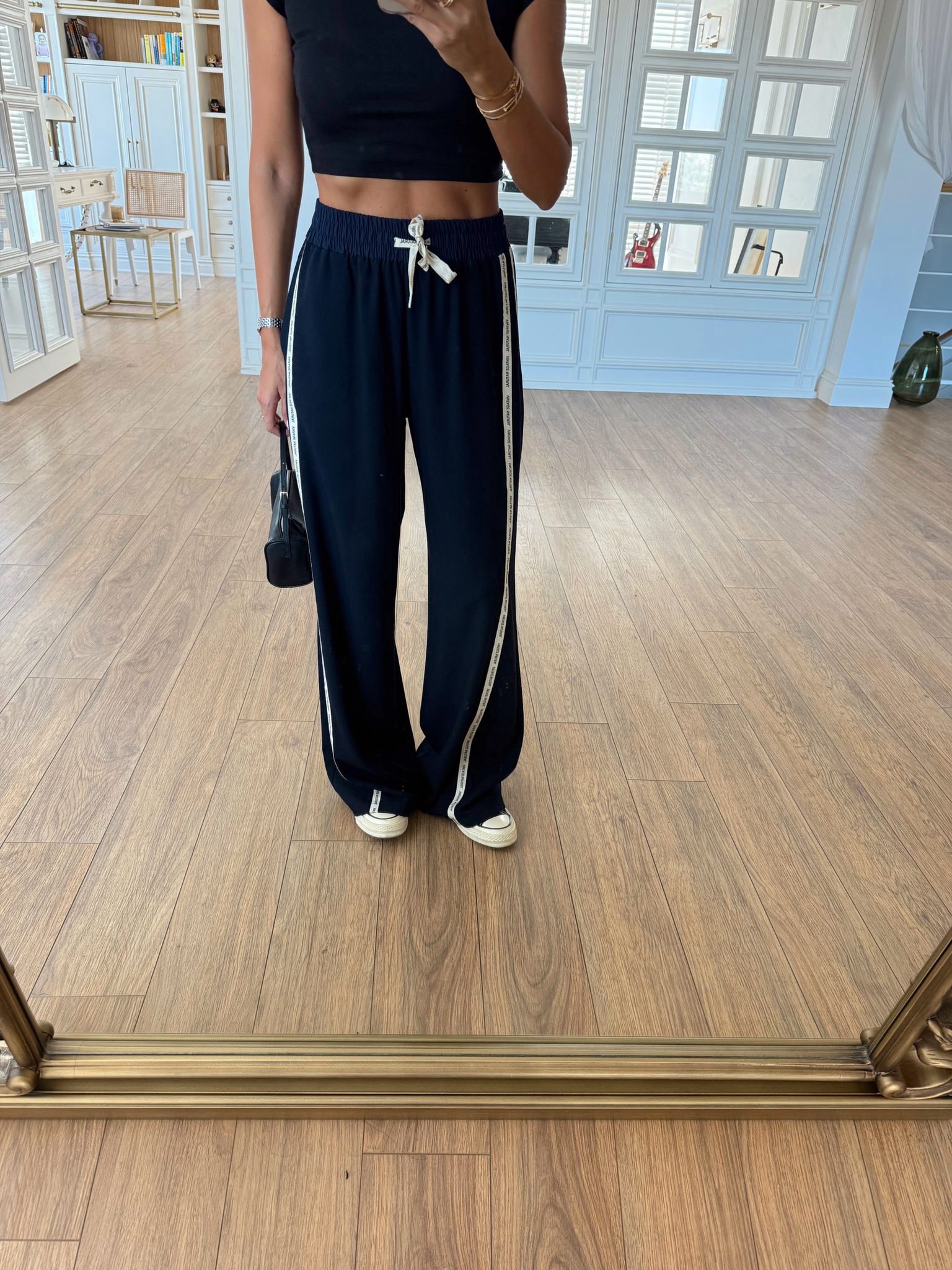 Niko Yanları Vintage Natural Baskılı Bel Bağlamalı Pantolon