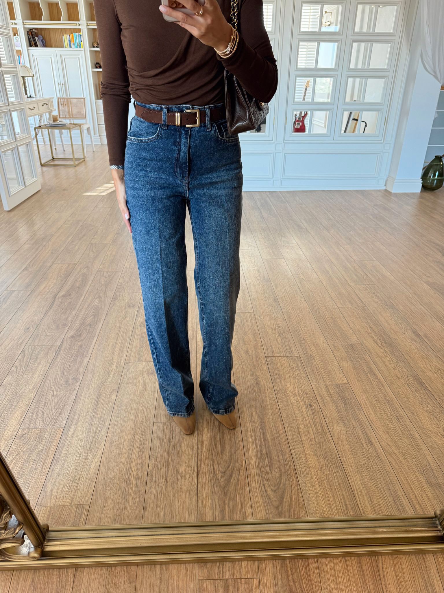 Nazor Rims Kemerli Straight Jean - Kar Yıkamalı, 34