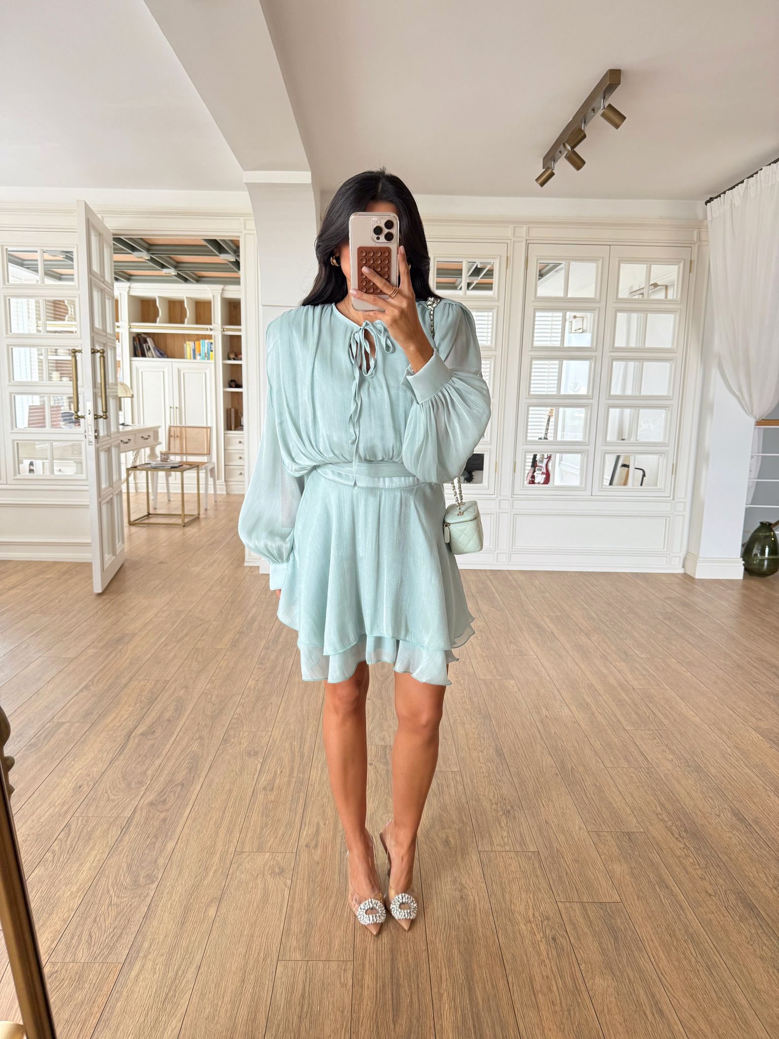 Daniella Parlak Volanlı Mini Elbise